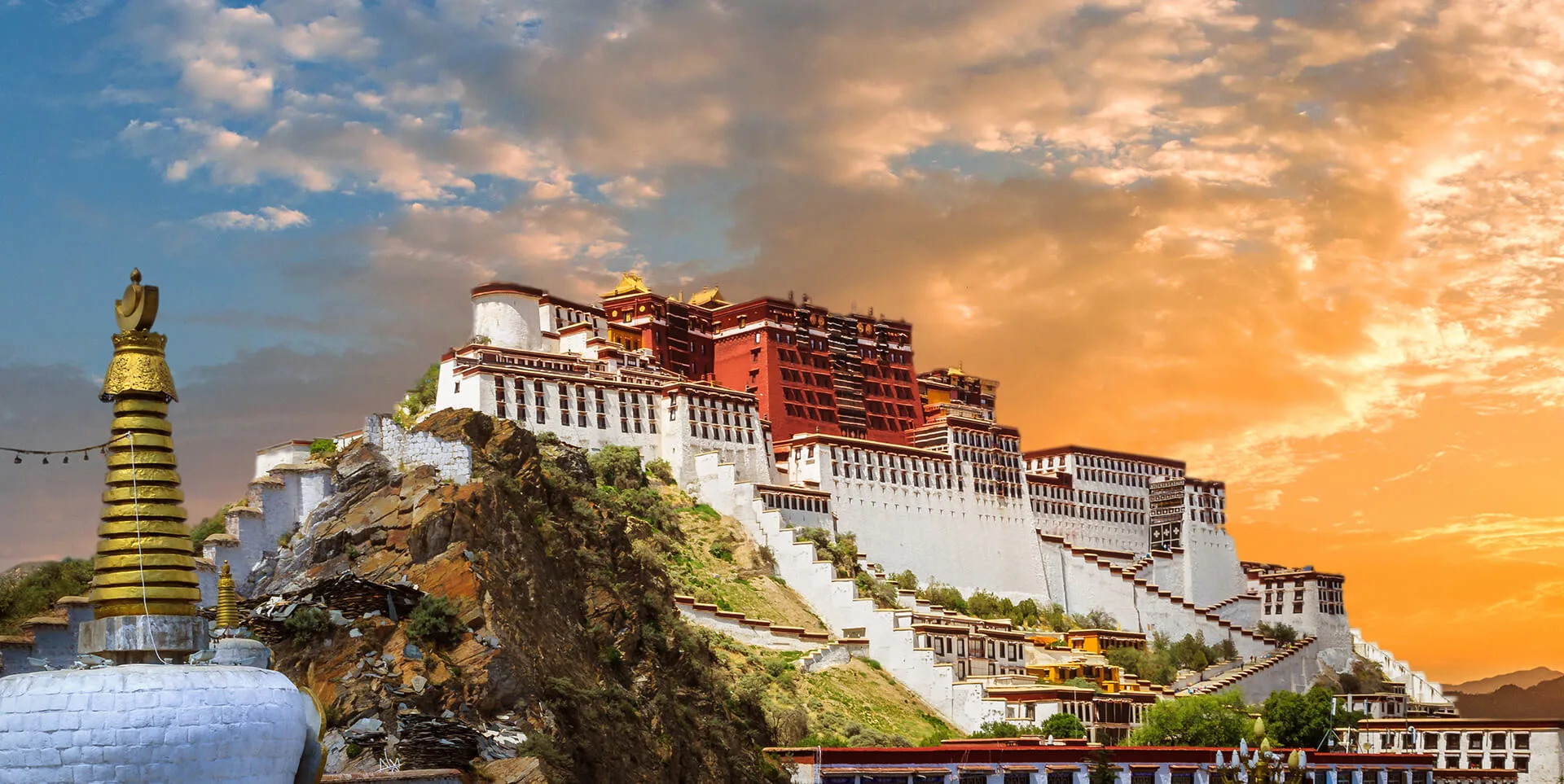 布达拉宫 官网 全景日落 1920x963 布达拉宫 官网 全景日落 1920x963